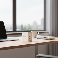 Chargeur rapide écologique 65W PD3.1 avec câble de 0,9 m, 2 ports Type-C, protection OTP, matériau ABS, compatible avec les écouteurs et tous les appareils