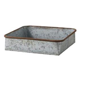 Plateau de service de luxe en métal avec poignée artisanale en métal galvanisé, conteneur galvanisé sur mesure avec revêtement en zinc - Product Image 3