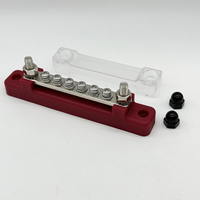 Barre omnibus simple 150A, bloc de distribution d'alimentation 6/12 positions, base solide et couvercle transparent, 300V AC 48V DC pour applications marines et motocycles