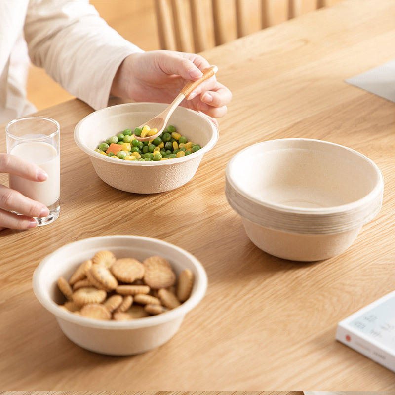 Disposable Compostable Paper Bowls, Food Containers, Plates, Lunch Boxes,Takeout Boxes, Eco-friendly Degradable Paper Tableware