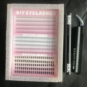 Kit de Cils en Grappes Personnalisés Faux <span class=keywords><strong>Vison</strong></span> 10-18mm Mixte Courbure DD, Ensemble Complet DIY avec Colle, Scellant et Pince à Épiler, OEM pour Usage Domestique et Professionnel - Product Image 5