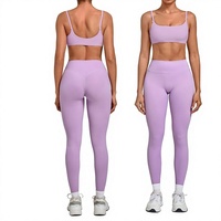 Ensemble de shorts de sport taille haute respirants et unis pour femmes, effet push-up amincissant, avec soutien-gorge de sport intégré, idéal pour le yoga