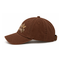 Casquette de baseball unisexe décontractée vintage en coton lavé à 6 panneaux avec logo personnalisé, broderie non structurée et visière incurvée réglable