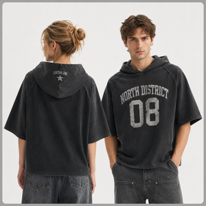 T-shirt surdimensionné en coton à ourlet déchiré OEM, T-shirt graphique délavé, streetwear, logo personnalisé, T-shirt pour homme - Product Image 3
