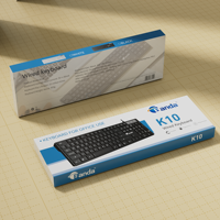 Clavier USB filaire ultra-mince 104 touches arabe, prêt à l'emploi, en plastique, vente en gros usine 2025 pour bureau et ordinateur de bureau
