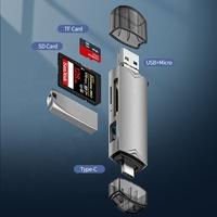 Lector de tarjetas OTG para móvil, Notebook y PC, 6 en 2, USB 3,0, microusb, tipo C, TF y SD