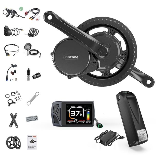 BAFANG BBS02 48V 750W Mid Drive Motor Kit 48V 20Ah Tube Lithium Ion Battery EKD01 Display for Electric Bicycle Conversion UK EU