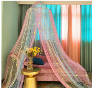 Auvent de lit princesse <span class=keywords><strong>arc</strong></span>-<span class=keywords><strong>en</strong></span>-<span class=keywords><strong>ciel</strong></span> avec étoiles brillent dans le noir auvent de lit pour chambre de filles fête à thème <span class=keywords><strong>licorne</strong></span> - Product Image 3