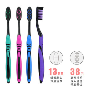Brosse à dents Sanfeng personnalisée à poils souples en nylon pour adultes, usage domestique, manche coloré, OEM ODM - Product Image 3