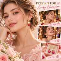 Boucles d'oreilles pendantes romantiques en forme de cœur avec perle et rose éternelle, en laiton plaqué argent et alliage de zinc, motif floral, pour femme, vente en gros