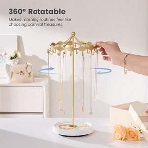 Ring <b>Tray</b> Base Portable Jewelry Stand Metal Rack 2 Tier Bracelet Necklace Hanging Organizer Display Necklace Holder - Product Image 3