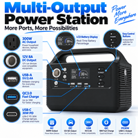 Station d'alimentation portable 300W 256Wh LiFePO4 80000mAh Multi-sorties USB-C DC AC Alimentation externe de stockage d'énergie pour l'extérieur