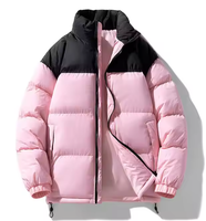 Parka d'hiver personnalisée en coton épais avec fermeture éclair, logo imprimé, design à bulles, disponible en grandes tailles, veste matelassée pour homme et femme