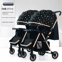 Poussette bébé pliable légère et sûre, chariot de luxe en alliage d'aluminium avec suspension à 4 roues