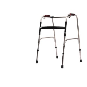 Aide à la marche en acier inoxydable pour personnes âgées, pliable, antidérapante, à quatre roues, pour la rééducation, l'entraînement et l'utilisation en extérieur - Product Image 1