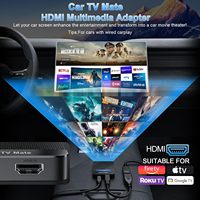 Car TV Mate Pro, Adaptador Inalámbrico CarPlay para Automóvil, Dongle de Transmisión 2K, Control por Voz para iPhone/Android, Plug and Play, USB-C/USB-A (2016)