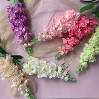 Bunga Sutra Delphinium Ungu Besar Buatan untuk Dekorasi Pernikahan, Hotel, dan Rumah; Rangkaian Bunga Grosir Kelas Atas