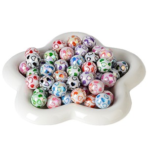 Cuentas acrílicas de 16 mm con estampado de vaca a color, doble corazón, agujero recto, para joyería DIY, cadena para teléfono móvil, llavero - Product Image 6