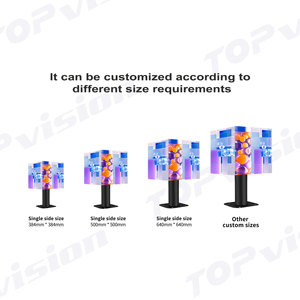 TopVision exterior para publicidad Video reloj pared Digital Panel 3D máquina signo P2.5 P3 interior impermeable Led cubo pantalla - Product Image 5