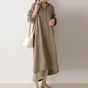 Vestido coreano de algodão para mulheres, atacado, 2022, estilo coreano, casual, nova, primavera, respirável, confortável, único, vestido feminino