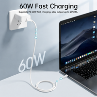 Câble USB C vers Type C 60W 20V 3A Charge Rapide pour Téléphone Portable, Batterie Externe, Voiture, Ordinateur Portable, Synchronisation de Données 480 Mbps, Cuivre Pur, Gaine TPE