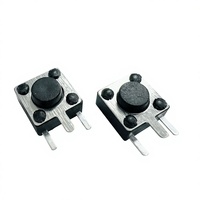 Interrupteur à bouton-poussoir tactile électronique en laiton 6*6mm, à actionnement latéral, 3 broches DIP, traversant, SPST, momentané pour PCB, conforme RoHS
