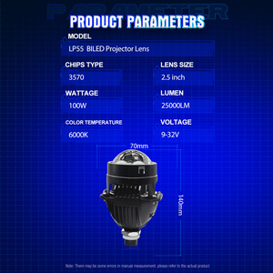 Xenplus LP55 6000K IP68 360 ° โปรเจคเตอร์ไฟหน้า LED โปรเจคเตอร์100W H7 9005 LEN focos LED Para <span class=keywords><strong>Auto</strong></span> Bi LED โปรเจคเตอร์2.5เลนส์ - Product Image 6