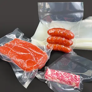 Custom Size Commercial Nylon Embossed Vacuum Sealer Bags Freezer Food Packaging For Vegetables Meat Food Storage