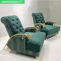 Chaise de salon design moderne abordable avec bras en serpent en cuir véritable Style italien luxueux Idéal pour les hôtels et les villas