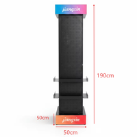 Présentoir de sol métallique à 4 faces avec panneau perforé et étagères rotatives pour magasin de détail, vente en gros