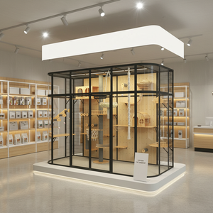 <span class=keywords><strong>Vente</strong></span> directe usine : Villa pour chat de luxe en bois massif, multi-niveaux, grande structure d'escalade tout-en-un, centre d'activités pour chat, maison d'intérieur pour animaux de compagnie - Product Image 1