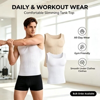 Débardeur de compression sans couture pour homme, gaine amincissante ventre plat, sous-vêtement sculptant la taille, logo personnalisé, OEM ODM, vente en gros
