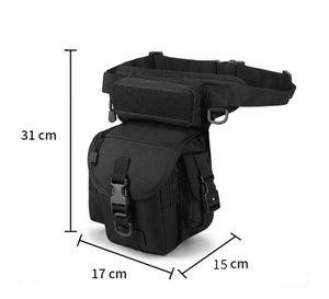 DFR01 Bolsas de Pierna Grises ACU con Camuflaje Digital Coyote Brown para Deportes al Aire Libre, Ciclismo y Equitación, con Correas de Cintura y Pierna, Negro Caqui - Product Image 5