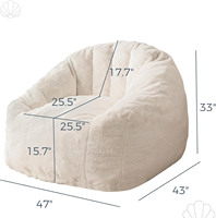 Fauteuil pouf en forme de coquille en peluche avec accoudoirs, canapé de sol moelleux et confortable pour salon et chambre à coucher