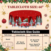 Nappe de Noël rouge personnalisée avec camion, style vintage, pour la ferme, bonhomme de neige, cadeau, couverture de table à manger, fabricant d'usine