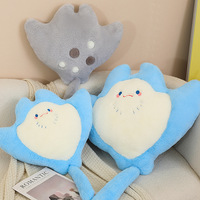 Peluche en forme de raie manta de dessin animé, poupée en forme de raie manta, coussin d'oreiller pour la maison, poupée pour fille