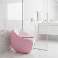 WC monobloc en céramique à chasse d'eau super siphonique Tornado, couleur rose, forme œuf, vente chaude en Asie centrale, pour salle de bain