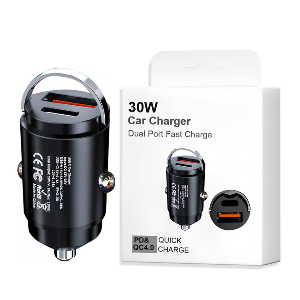 Mini 30W QC3.0 Dual USB Car Charger