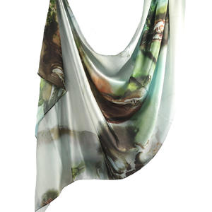 Foulard ethnique haut de gamme très prisé, en polyester, pour l'été, couleur unie, séchage rapide, long, idéal pour les musulmanes, cadeau transfrontalier - Product Image 3