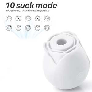 รัก เครื่องกระตุ้นความสุขทางเพศรูปดอกกุหลาบแบบสั่น กระตุ้นคลิตอริส แบบสองด้าน กระตุ้นจุดจี ดิลโด้แบบเงียบ ทำจากซิลิโคน ของเล่นทางเพศสำหรับผู้หญิง - Product Image 3