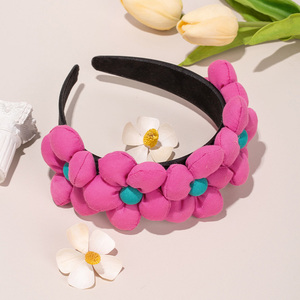 Rode Bloem Hoofdband Voor Vrouwen Meisjes Mode Hoofddeksel Boho Brede Hoofdband Voor Dames Haarfeest Geschenken Vakantie Haaraccessoires - Product Image 5
