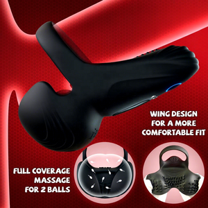 Estimulador <span class=keywords><strong>Testicular</strong></span> Masculino, <span class=keywords><strong>Anillo</strong></span> Vibrador para Ejercicios de Pene y Entrenamiento del Glande con Control por Aplicación, Bloqueo para Retrasar la Eyaculación - Product Image 2
