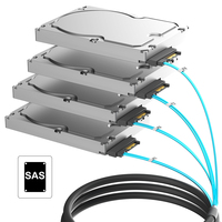 Câble Mini SAS SFF-8088 vers 4*SFF-8482 SAS avec alimentation auxiliaire SATA 6 Gbit/s, gaine en nylon/PVC pour serveur HBA RAID