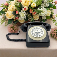 Téléphone vintage noir de haute qualité pour décorations de mariage, téléphone filaire avec messages vocaux, livre de messages de confession et de bénédictions