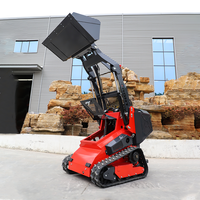 Pengiriman Gratis Infront China Skidsteer Attachments Mini Crawler Skid Steer Loader Dengan Track