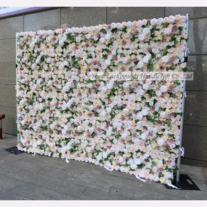 LFB1151 Customize Latest Designs Floral Wall Panel Pink rose Flower Wall Backdrop cloth back 3d silk rose flower walls 8x8ft