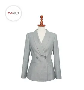 Custom Tailor Made Sage Green Plaid Formele Business Suits Uniform Blazer + Broek Office Lady Suits Set Voor Vrouwen