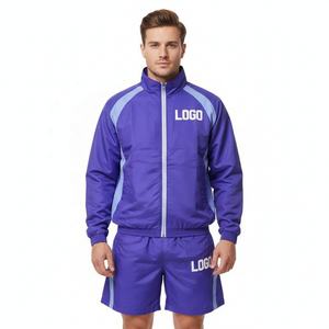 Conjunto Deportivo de Dos Piezas para Hombre, Chaqueta Cortavientos de Nailon Oversize con Cierre y Logotipo Personalizado, Pantalones Cortos Deportivos, Novedad 2026 - Product Image 3