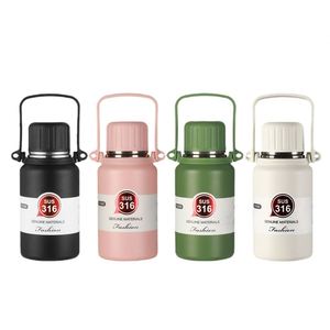 SUS 316 Stainless Steel Insulated Water <b>Bottle</b>, Leakproof Vacuum <b>Flask</b> with Carry Handle, for Outdoor, Travel - Product Image 1