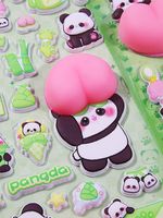Autocollants Kawaii 3D en relief souple pour coque de téléphone, décorations DIY anti-stress pour l'école